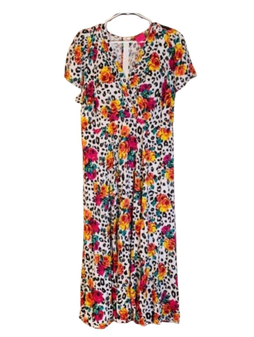 Torrid Betsey Johnson Floral Leopard Print Midi Dress Rockabilly Size 16 - Picture 3 of 5